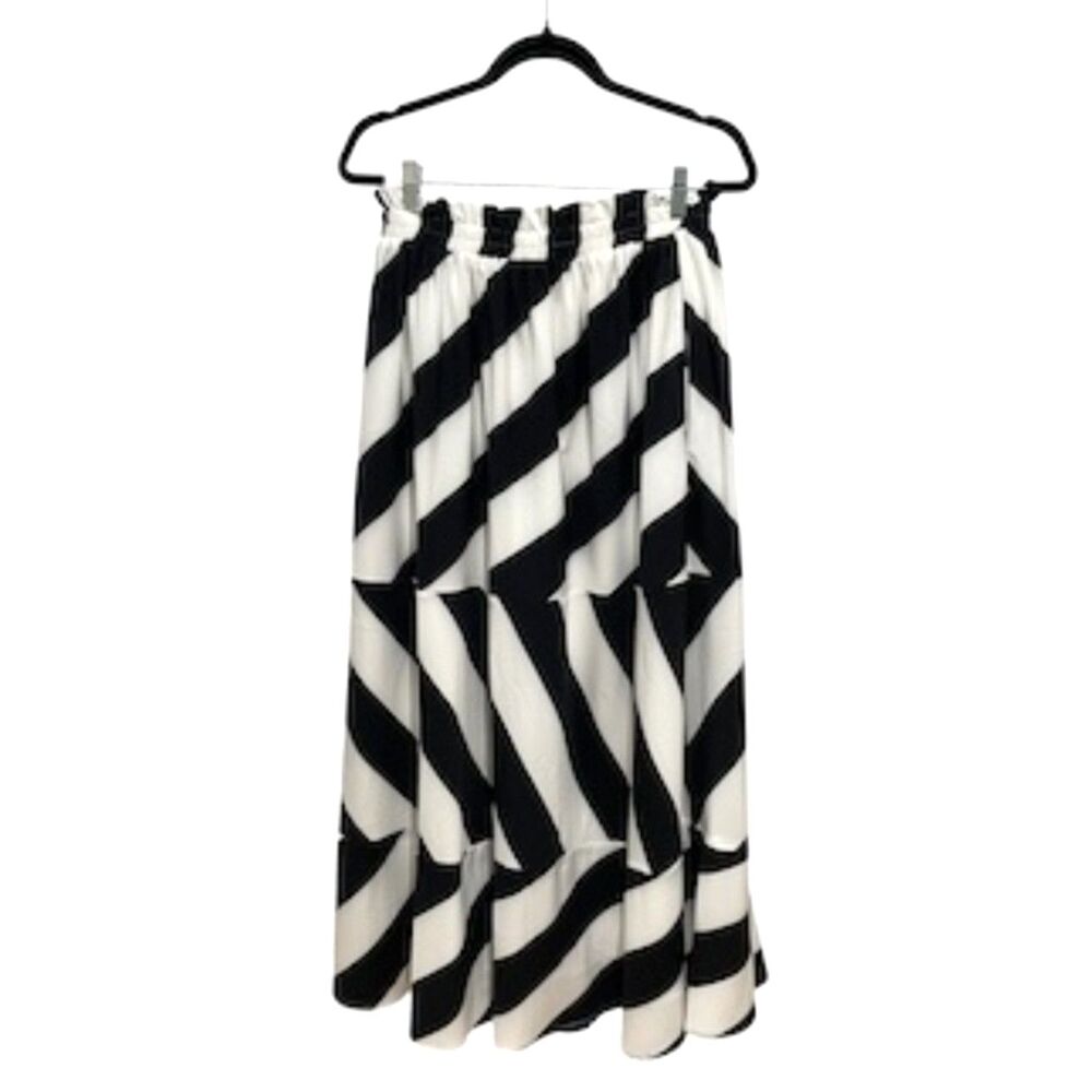 Commense Maxi Black & White Long Skirt Size L